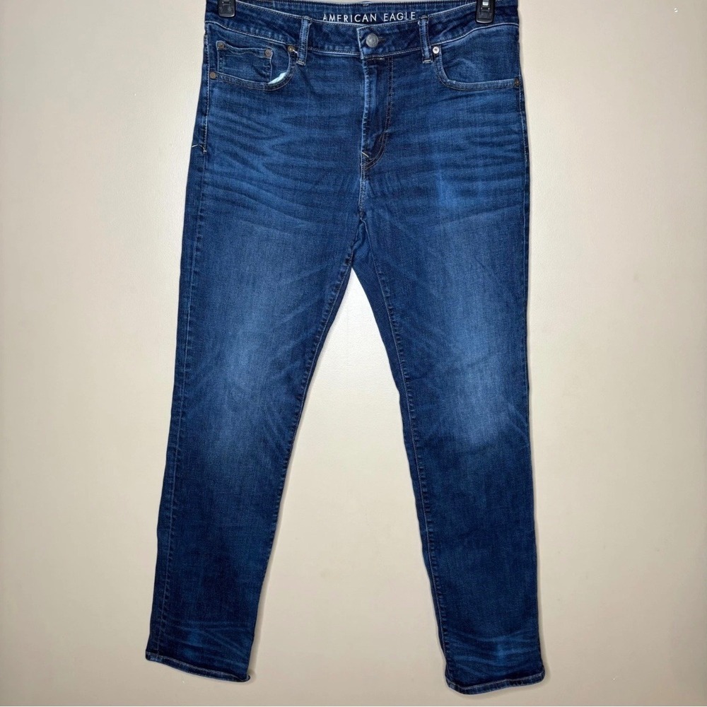 American Eagle Mens Original Straight Ne(x)t Level Flex Jeans 36x34 Blue Indigo